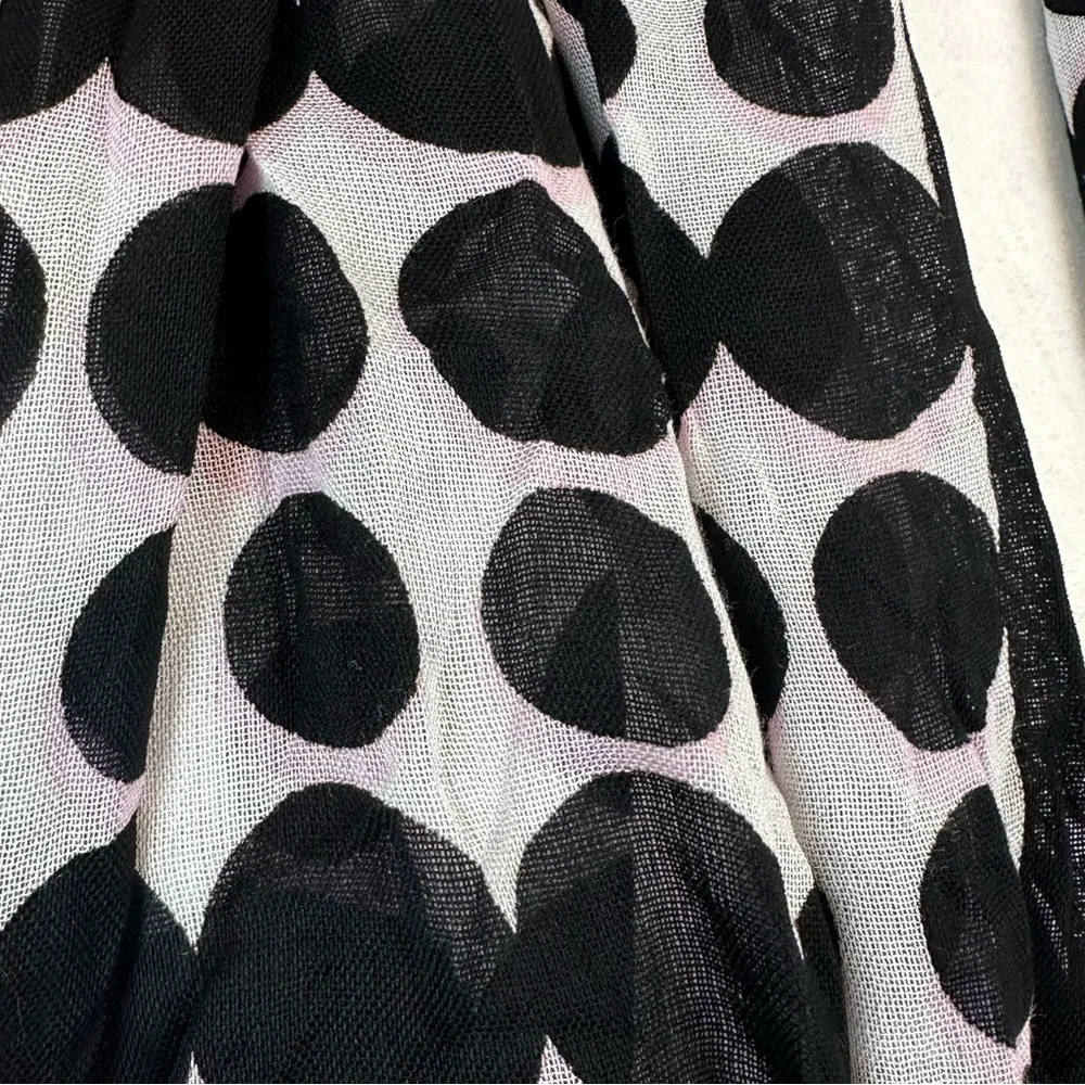 Kate Spade Polka Dot Mod Scarf Black White Pink - Picture 4 of 7